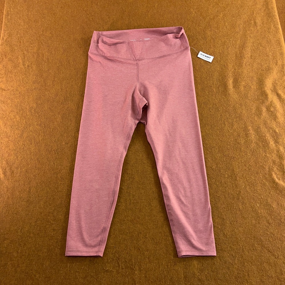 Old Navy Womens XL Pink Heathered High Waisted Cropped Active Leggings NWT
